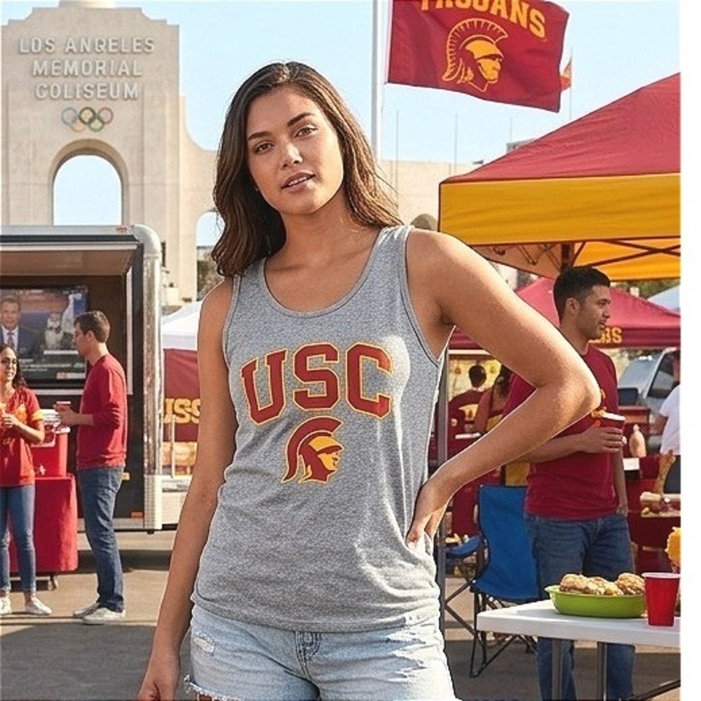 VTG USC Trojans Tank Top Size L‎ Indie Sleaze Academia School of Cinematic Arts